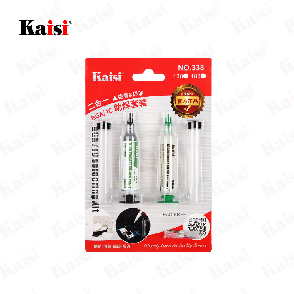 KAISI SOLDERING SET WITH 338 FLUX AND 138 DEGREE PASTE